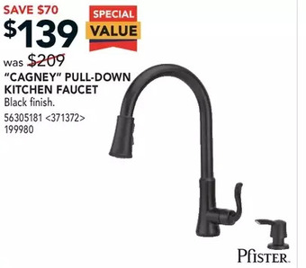 RONA "cagney" pull-down kitchen faucet offer