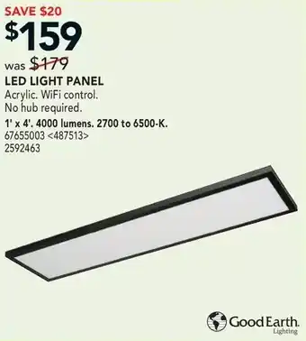 RONA Good earth led light panel offer