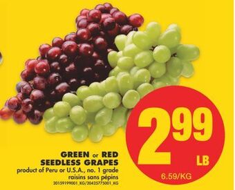 No Frills Green or red seedless grapes offer