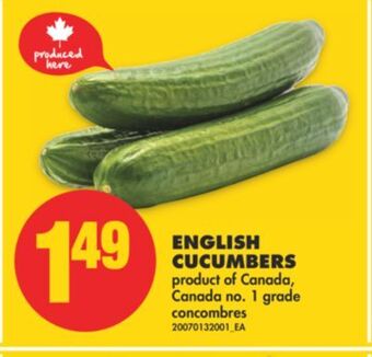 No Frills English cucumbers offer
