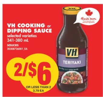 No Frills Vh cooking or dipping sauce, 341-380 ml offer