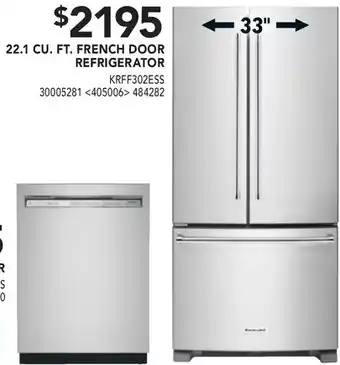 Lowe's 22.1 cu. ft. french door refrigerator offer