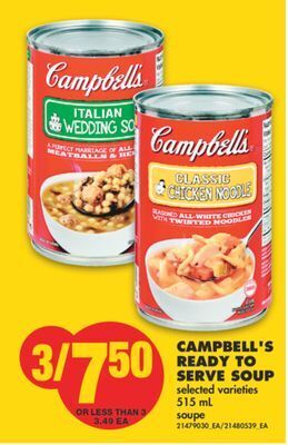 No Frills Campbell's ready to serve soup, 515 ml offer