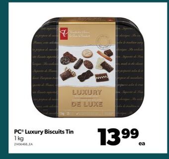 Real Canadian Superstore Pc® luxury biscuits tin, 1 kg offer