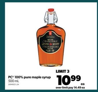 Real Canadian Superstore Pc® 100% pure maple syrup, 500 ml offer