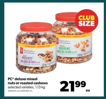 Real Canadian Superstore Pc® deluxe mixed nuts or roasted cashews, 1.13 kg offer