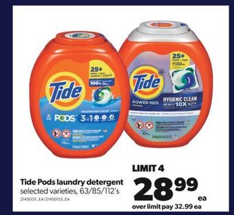 Real Canadian Superstore Tide pods laundry detergent, 63/85/112's offer