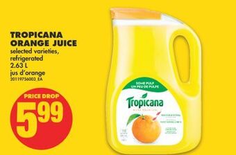 No Frills Tropicana orange juice, 2.63 l offer