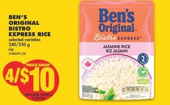 No Frills Ben's original bistro express rice, 240/250 g offer