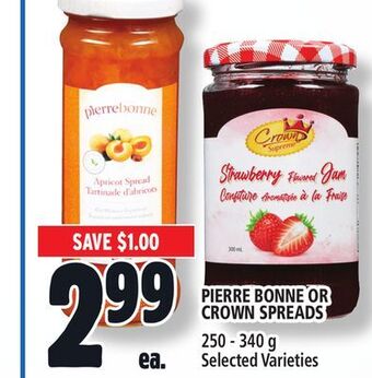 Metro Pierre bonne or crown spreads offer