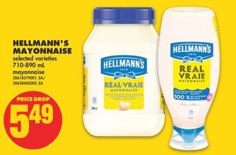 No Frills Hellmann's mayonnaise, 710-890 ml offer