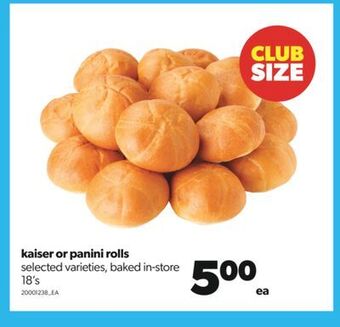 Real Canadian Superstore Kaiser or panini rolls, 18's offer