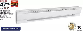 Lowe's Stelpro baseboard heater with round corners offer