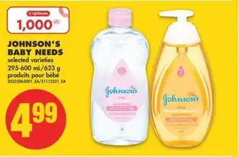 No Frills Johnson's baby needs, 295-600 ml/623 g offer