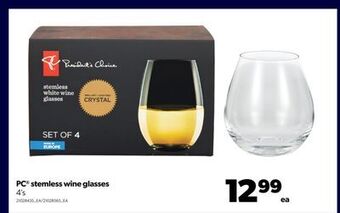 Real Canadian Superstore Pc® stemless wine glasses, 4's offer