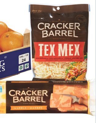 Real Canadian Superstore Cracker barrel cheese bars, 400 g or shreds, 250-320 g offer