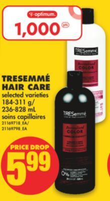 No Frills Tresemmé hair care, 184-311 g/ 236-828 ml offer