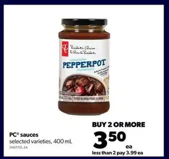 Real Canadian Superstore Pc® sauces, 400 ml offer