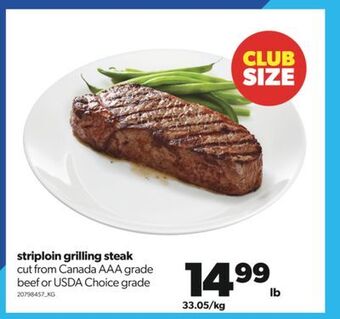 Real Canadian Superstore Striploin grilling steak offer