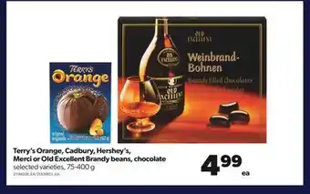 Real Canadian Superstore Terry's orange, cadbury, hershey's, merci or old excellent brandy beans, chocolate, 75-400 g offer