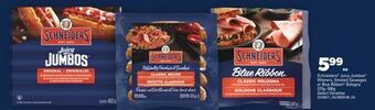 Real Canadian Superstore Schneiders® juicy jumbos® wieners, smoked sausages or blue ribbon® bologna, 375g–500g offer