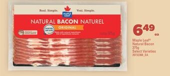 Real Canadian Superstore Maple leaf® natural bacon, 375g offer