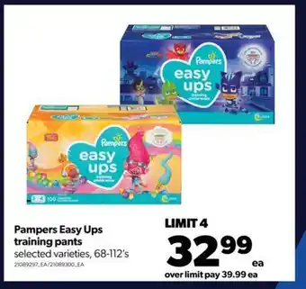 Real Canadian Superstore Pampers easy ups training pants, 68-112's offer