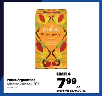 Real Canadian Superstore Pukka organic tea, 20's offer
