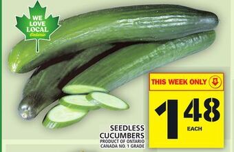 Food Basics Seedless cucumbers offer