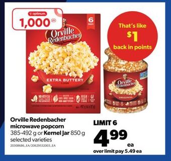 Real Canadian Superstore Orville redenbacher microwave popcorn, 385-492 g or kernel jar, 850 g offer