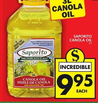 Food Basics Saporito canola oil offer