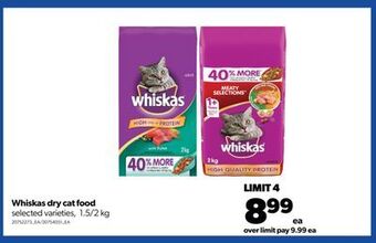 Real Canadian Superstore Whiskas dry cat food, 1.5/2 kg offer