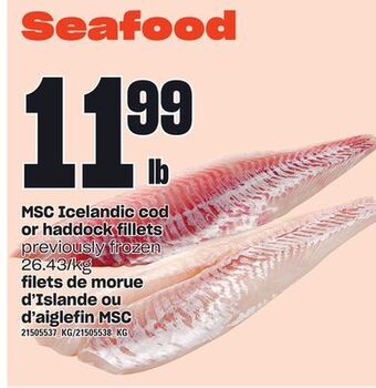 Independent Grocer Msc icelandic cod or haddock fillets offer