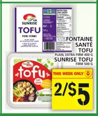 Food Basics Fontaine santé tofu or sunrise tofu offer