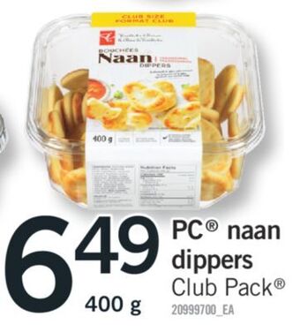 Fortinos Pc® naan dippers, 400 g offer