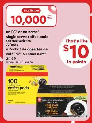 Independent Grocer Single serve coffee pods, 72/100's offer