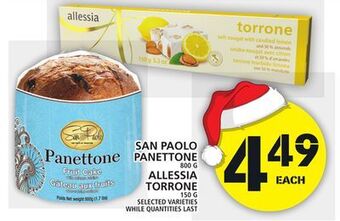 Food Basics San paolo panettone or allessia torrone offer
