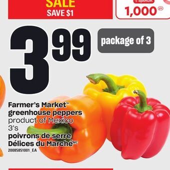 Independent Grocer Farmer's market™ greenhouse peppers, 3's offer