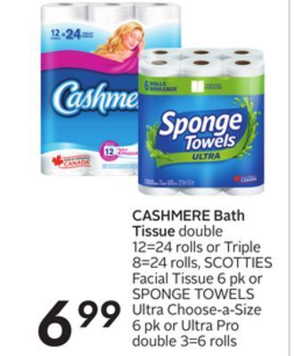 Sobeys Cashmere bath tissue offer