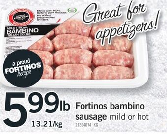 Fortinos Fortinos bambino sausage offer