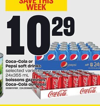 Independent Grocer Coca-cola or pepsi soft drinks, 24x355 ml offer