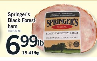 Fortinos Springer's black forest ham offer