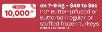 Independent Grocer Pc® butter-infused or butterball regular or stuffed frozen turkeys, 7-9 kg offer