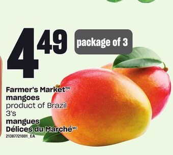 Independent Grocer Farmer's market mangoes, 3's offer