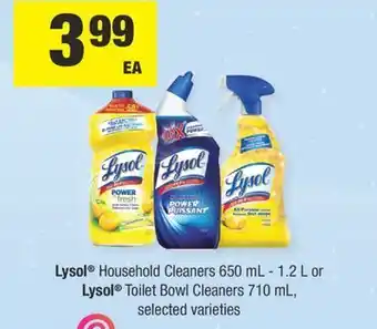 Fortinos Lysol® household cleaners 650 ml-1.2 l or lysol® toilet bowl cleaners 710 ml offer