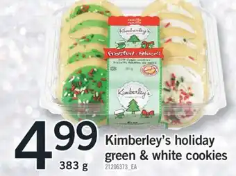 Fortinos Kimberley's holiday green & white cookies, 383 g offer