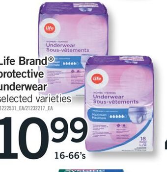 Fortinos Life brand® protective underwear, 16-66's offer