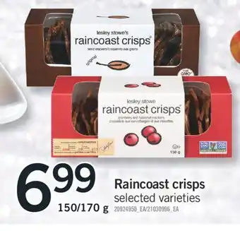 Fortinos Raincoast crisps, 150/170 g offer