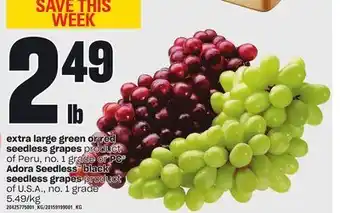 Loblaws Extra large green or red seedless grapes pc® adora seedless™ black seedless grapes offer