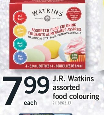 Fortinos J. r. watkins assorted food colouring offer